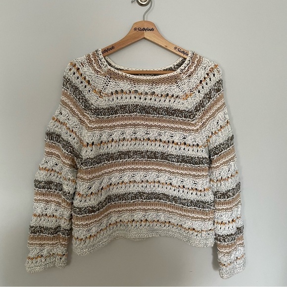 Lou & Grey Chunky Boho Loose Knit Pullover Sweater- Multicolored- Size Small - Picture 7 of 7
